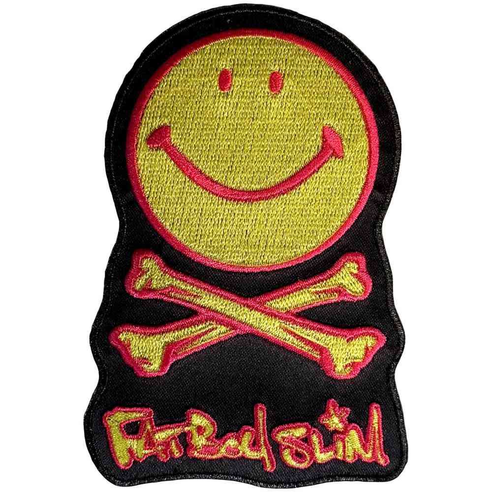 Fatboy Slim - Happy Face Logo Patch - Schwarz/Gelb